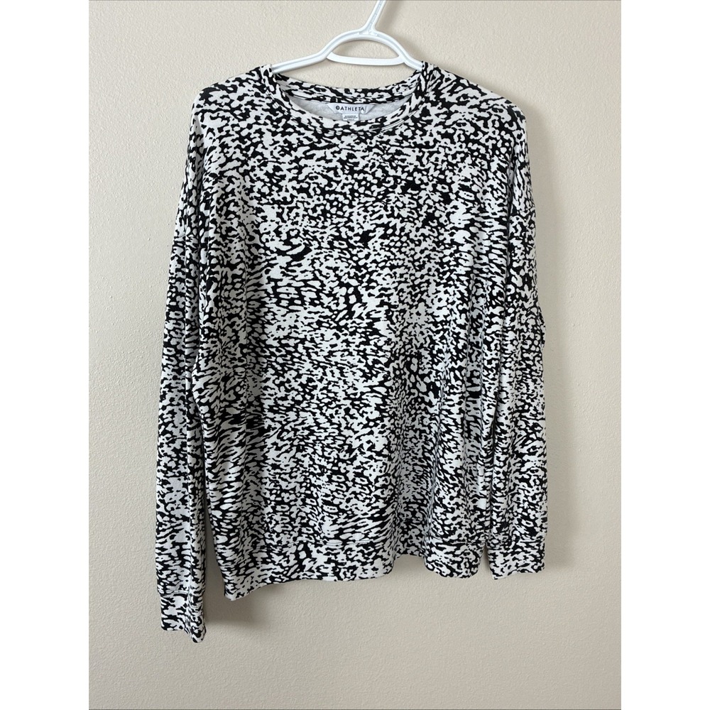 Athleta Long Sleeve Balance Printed‎ Pullover Knit Top Size XS (C12)